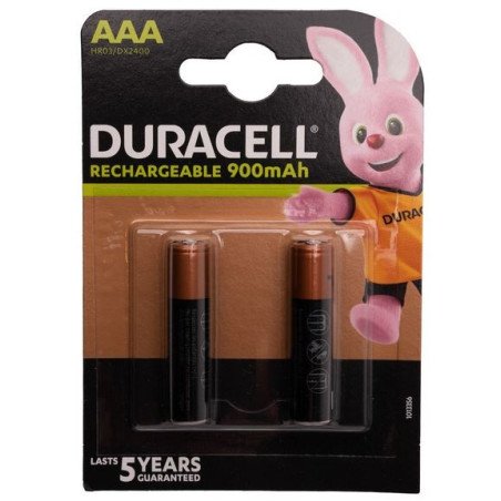 Duracell AAA 900mAh DX2400 Rechargeable Batteries 2pcs | baterija.lt