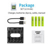 Charger XTAR LC4 with 4psc lithium AA