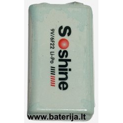 Soshine 9V Li-Po 650mAh 7.4V Rechargeable Battery | baterija.lt 2
