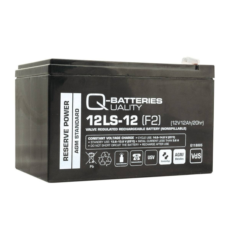 Q-Batteries AGM baterija 12LS-12 12V12Ah (F2)