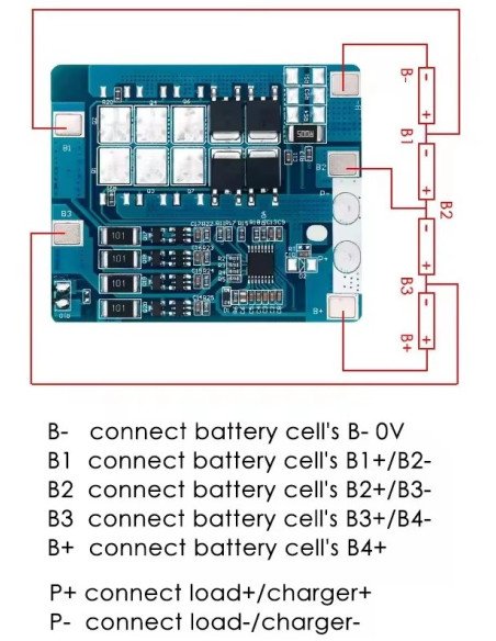 PCM/BMS 4S Li-ion 14,4V 40Ah | baterija.lt