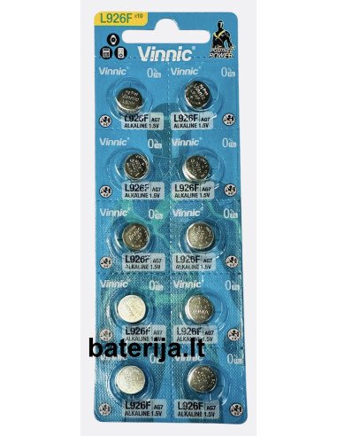 Vinnic L926F AG7 LR927 Alkaline Battery 1.5V - baterija.lt