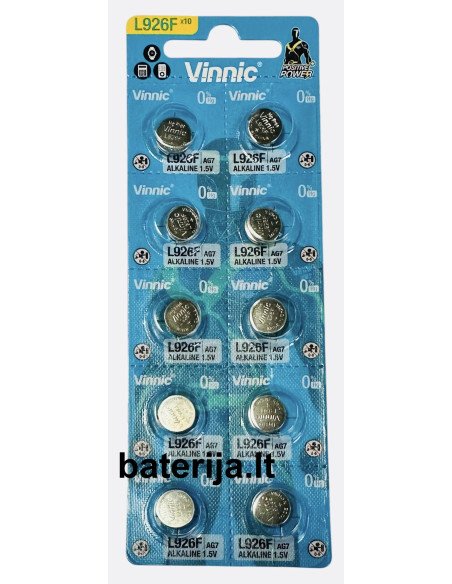 Vinnic L926F AG7 LR927 Alkaline Battery 1.5V - baterija.lt
