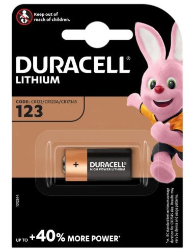 Duracell CR123A ličio baterijos (1 vnt.)  aukšta kokybė ir patikimumas | baterija.lt