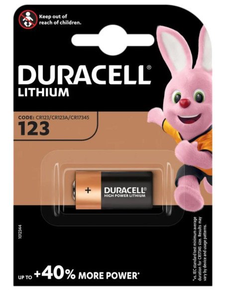 Duracell CR123A ličio baterijos (1 vnt.)  aukšta kokybė ir patikimumas | baterija.lt