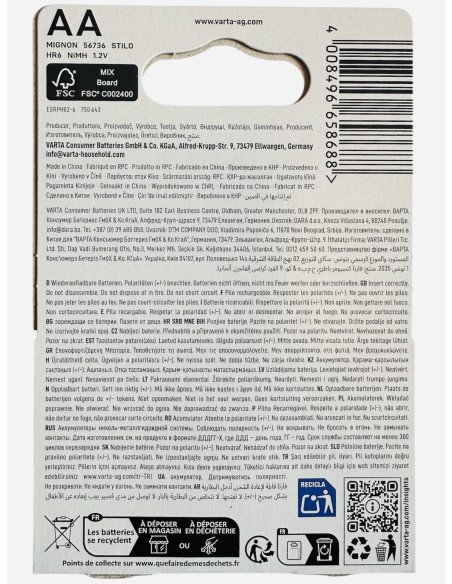 Varta Accu Solar 56736 AA akumuliatorius | baterija.lt