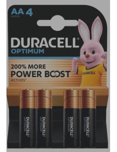 Duracell Optimum AA 200% 4 psc in card. alkaline battery | baterija.lt
