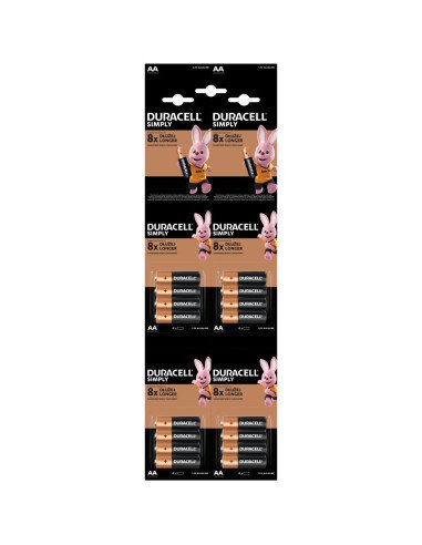 Duracell Simply Extra Life LR06 AA, 16 vnt (4×4) | Baterija.lt