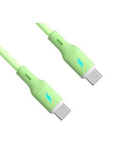 USB‑C → USB‑C silikoninis laidas 1 m, žalias | baterija.lt 2