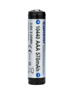Keeppower 10440 570mAh 3,7V Li-Ion apsaugota baterija AAA | baterija.lt