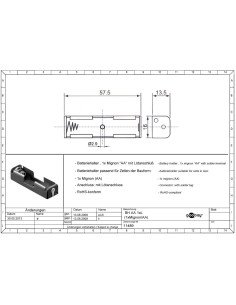 AA battery holder with solder terminals | baterija.lt 2