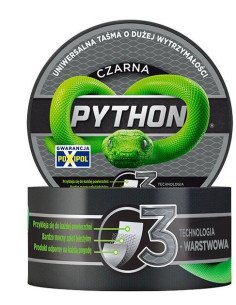 PYTHON Universal 3-Layer Repair Tape 48 mm × 9 m Black | baterija.lt 2