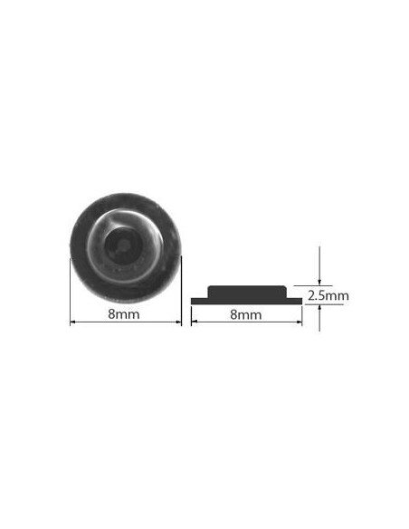 Positive Terminal Cap 8×2.5 mm Button Top (10 pcs) | baterija.lt