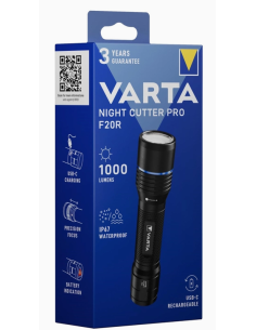 Varta Night Cutter Pro F20R įkraunamas žibintuvėlis 1000 lm | baterija.lt