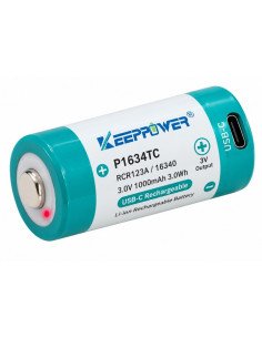Keeppower P1634TC RCR123A 3 V 1000 mAh | baterija.lt