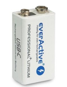 Ličio jonų akumuliatorius 9V 6F22 550 mAh, USB-C | baterija.lt