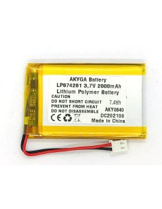 Akyga LP674261 Li-Po akumuliatorius 3,7 V 2000 mAh su PCM ir Molex | baterija.lt