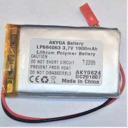 Akyga Li-polymer 684063 battery 3.7 V | baterija.lt