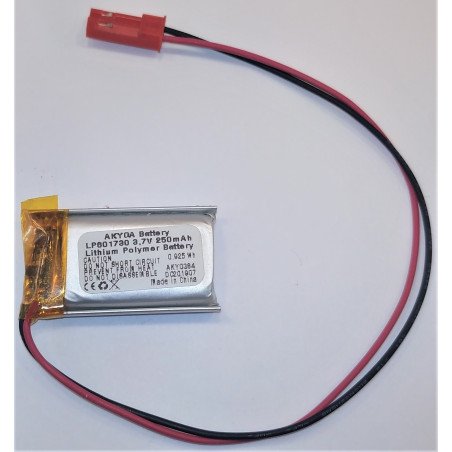 Akyga LP601730 3,7 V 250 mAh Li-Pol akumuliatorius su PCM | baterija.lt