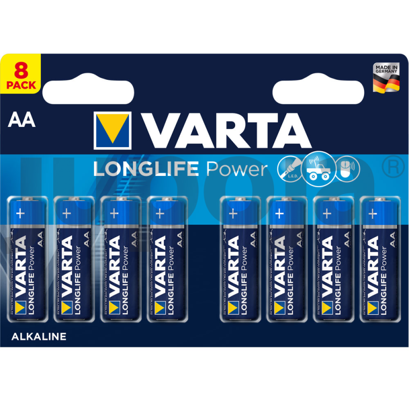 VARTA Longlife AA LR6 8 vnt. šarminės baterijos | baterija.lt