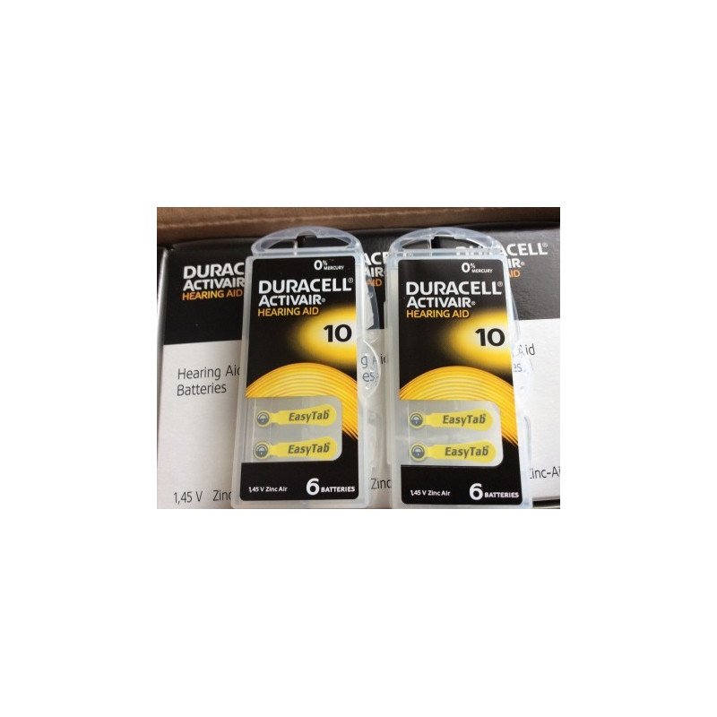 Duracell Activair 10 (PR70) Hearing Aid Batteries, 6 pcs | baterija.lt