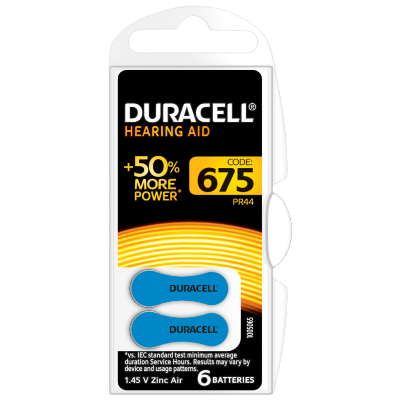 Duracell Activair 675 (PR44) baterijos klausos aparatams 6 vnt. | baterija.lt