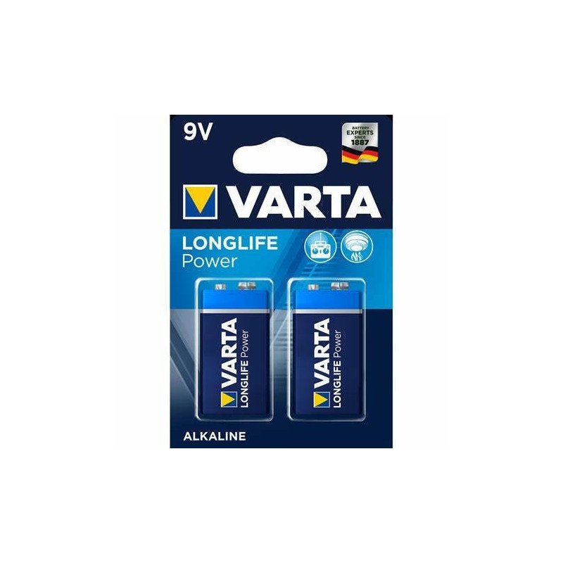 Varta Longlife Power 9V Battery 2 psc in card | baterija.lt