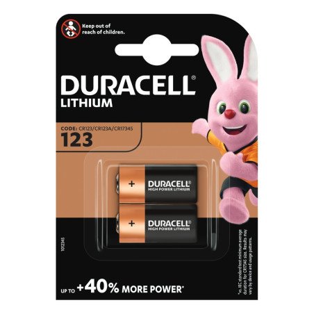 Duracell CR123A Lithium Batteries (2-Pack) – High Quality & Reliability| baterija.lt