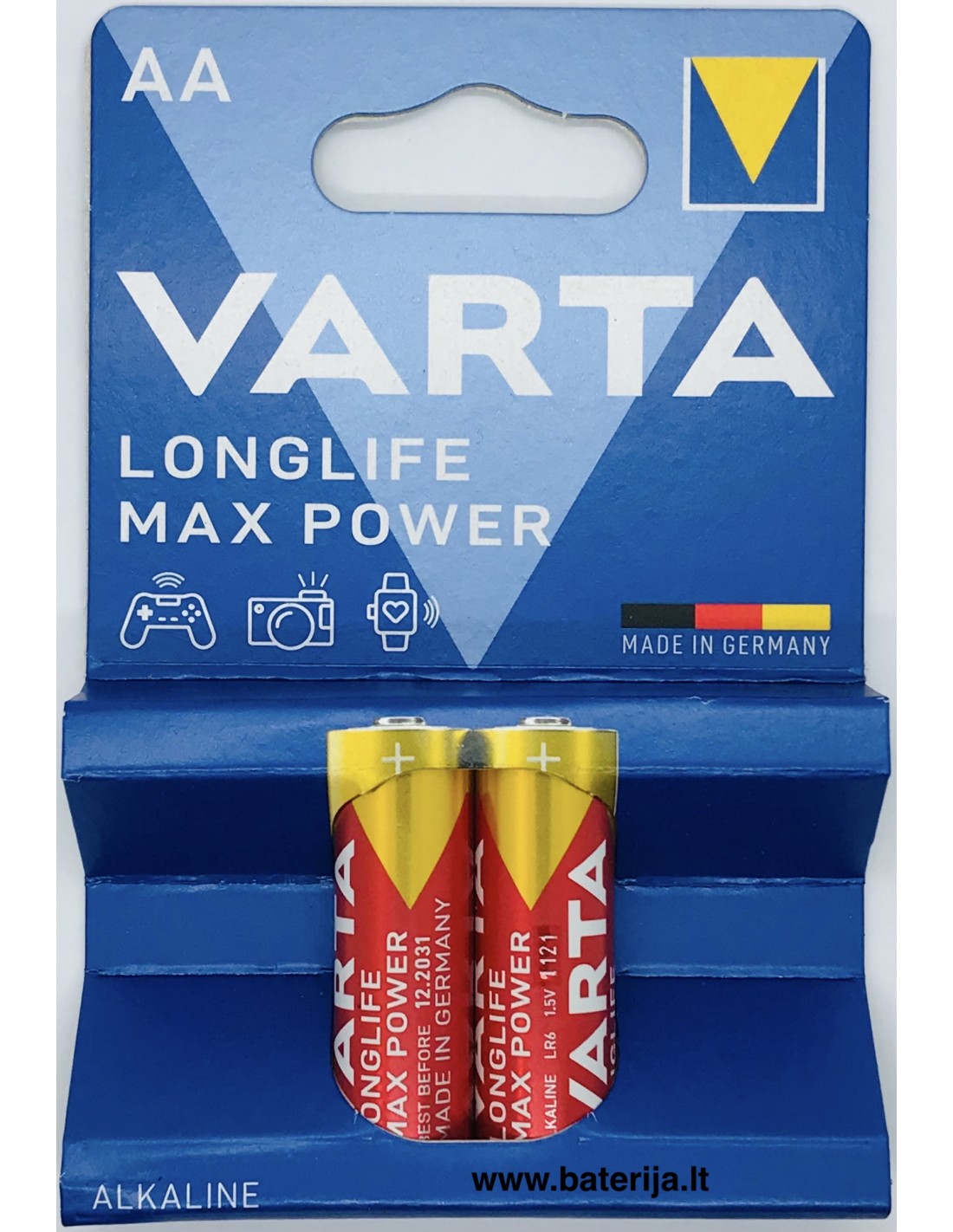 Varta 4706 Alkaline Max Tech AA Batteries, 4 Pack (Blue/Red)