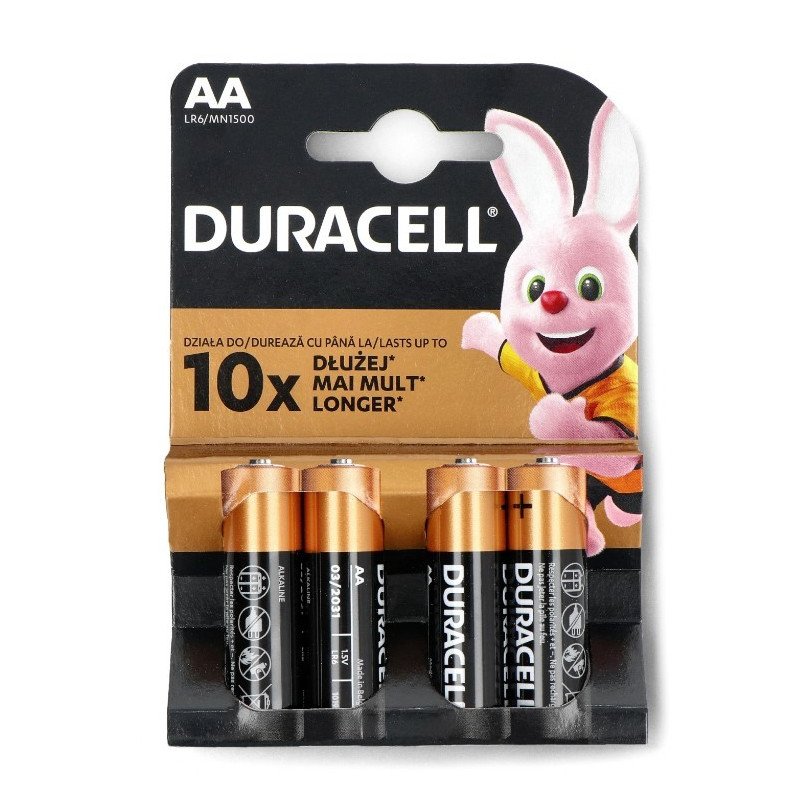 Duracell EXTRA Life LR6 AA Alkaline Battery 1.5V (4psc) | baterija.lt
