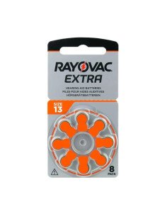 Rayovac Extra 13 (PR48) klausos aparatų baterijos, 8 vnt. | baterija.lt